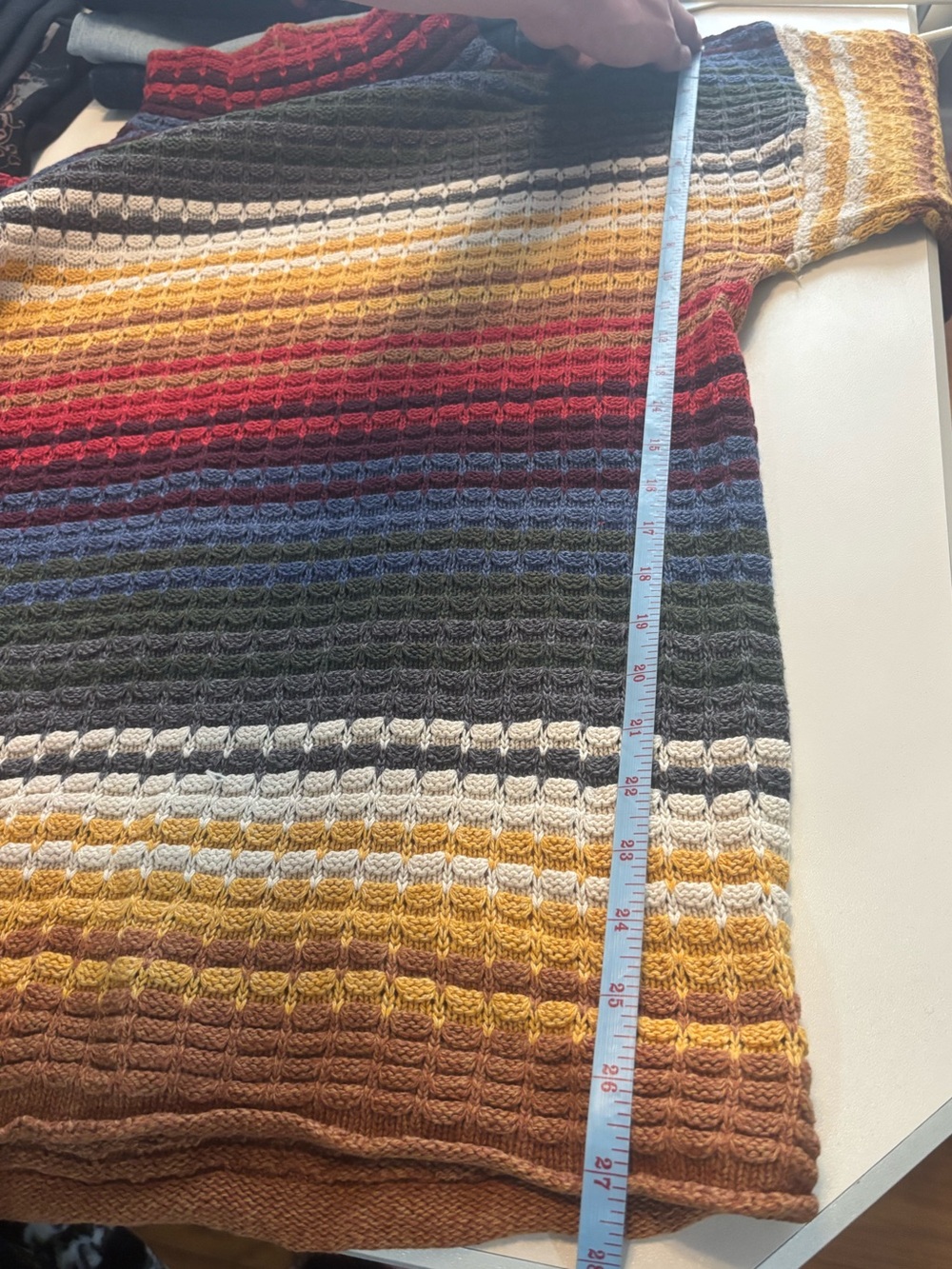 Vintage runway Multicolor Striped Funnel Neck Men's Sweater - Picture 12 of 13
